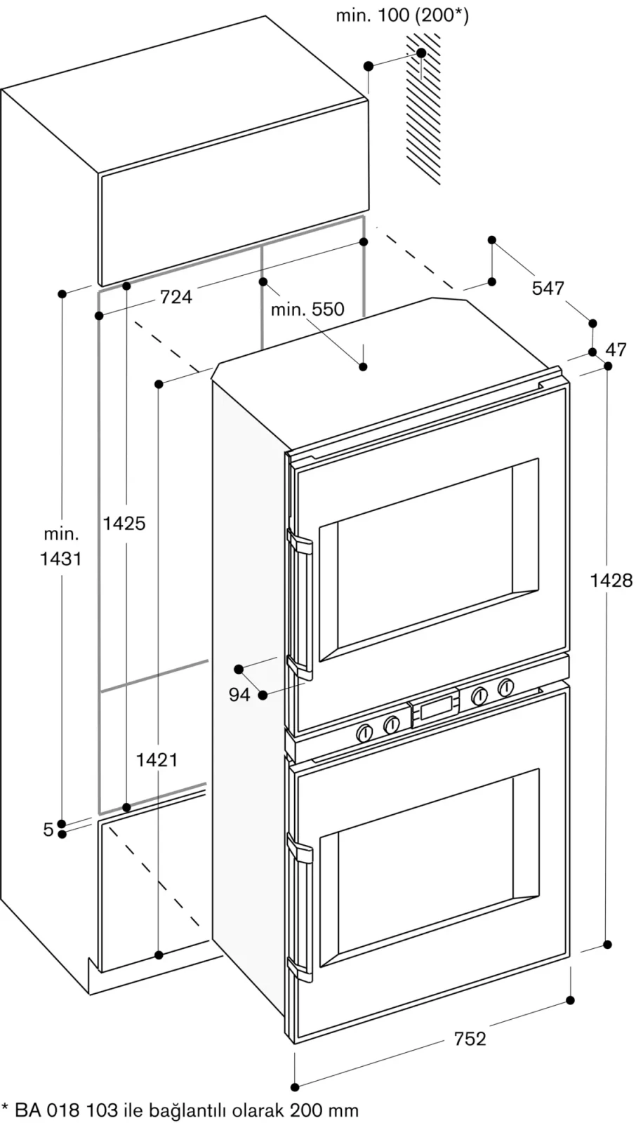 Gaggenau BX281131 Built-in double oven görsel 2