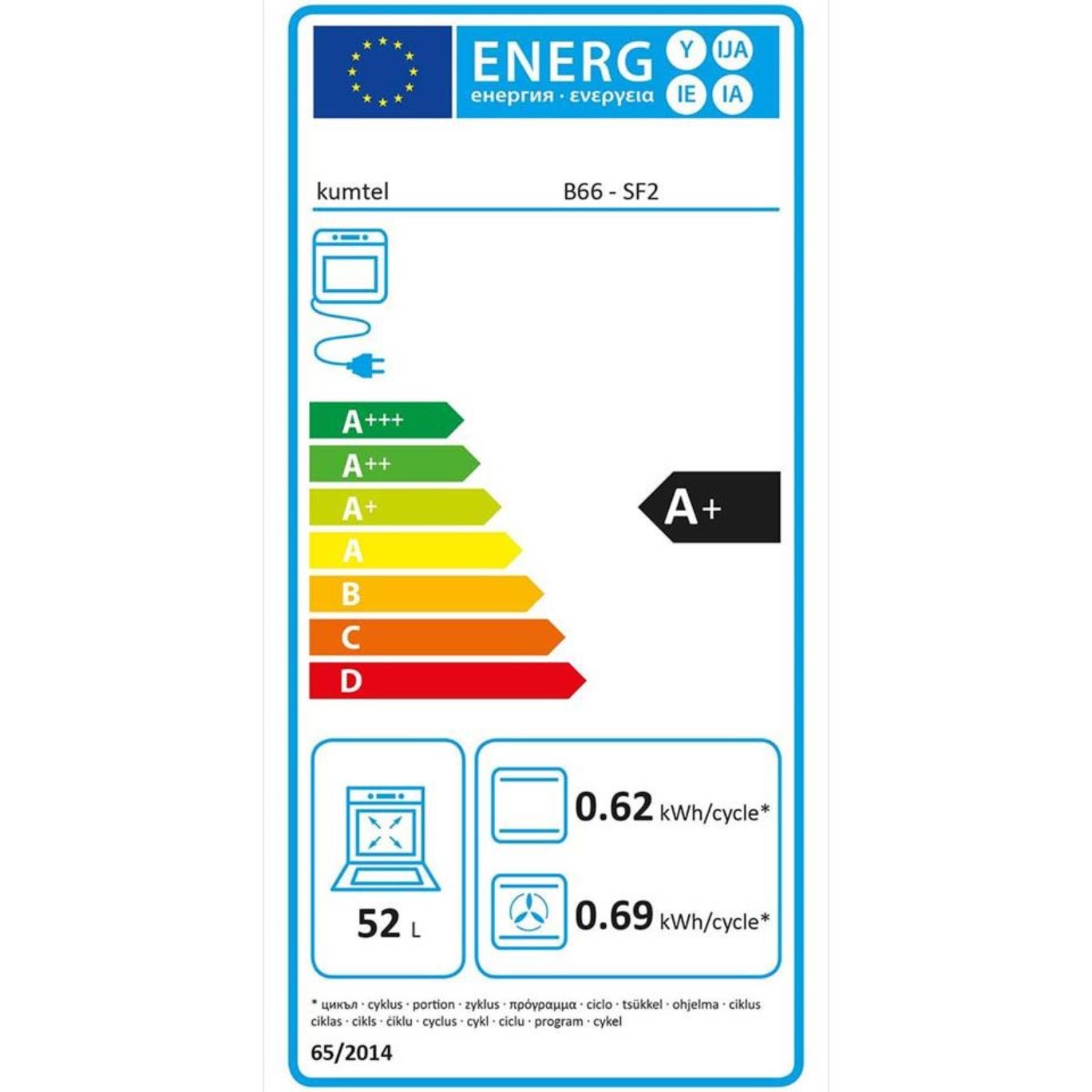 Kumtel Digital Siyah Ankastre Fırın 8 Prog. B66 - SF2 (DDT) (3006B620CTR03) görsel 5