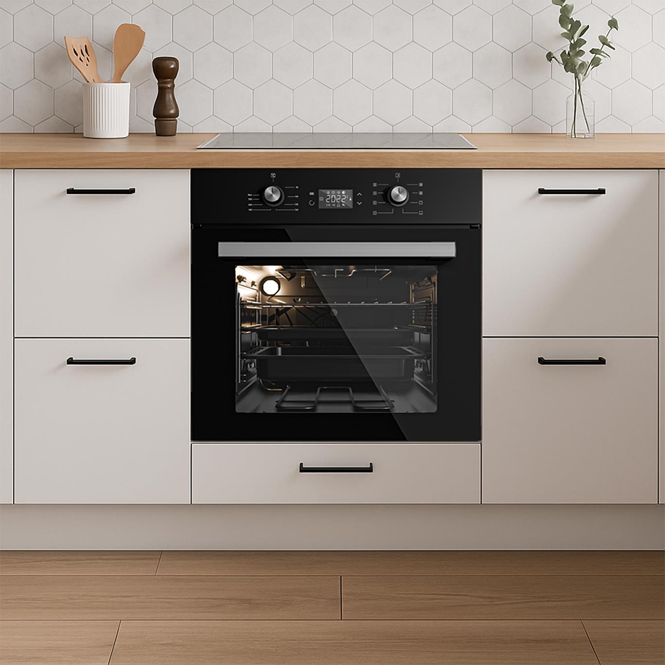 Kumtel Digital Siyah Ankastre Fırın 8 Prog. B66 - SF2 (DDT) (3006B620CTR03) görsel 3