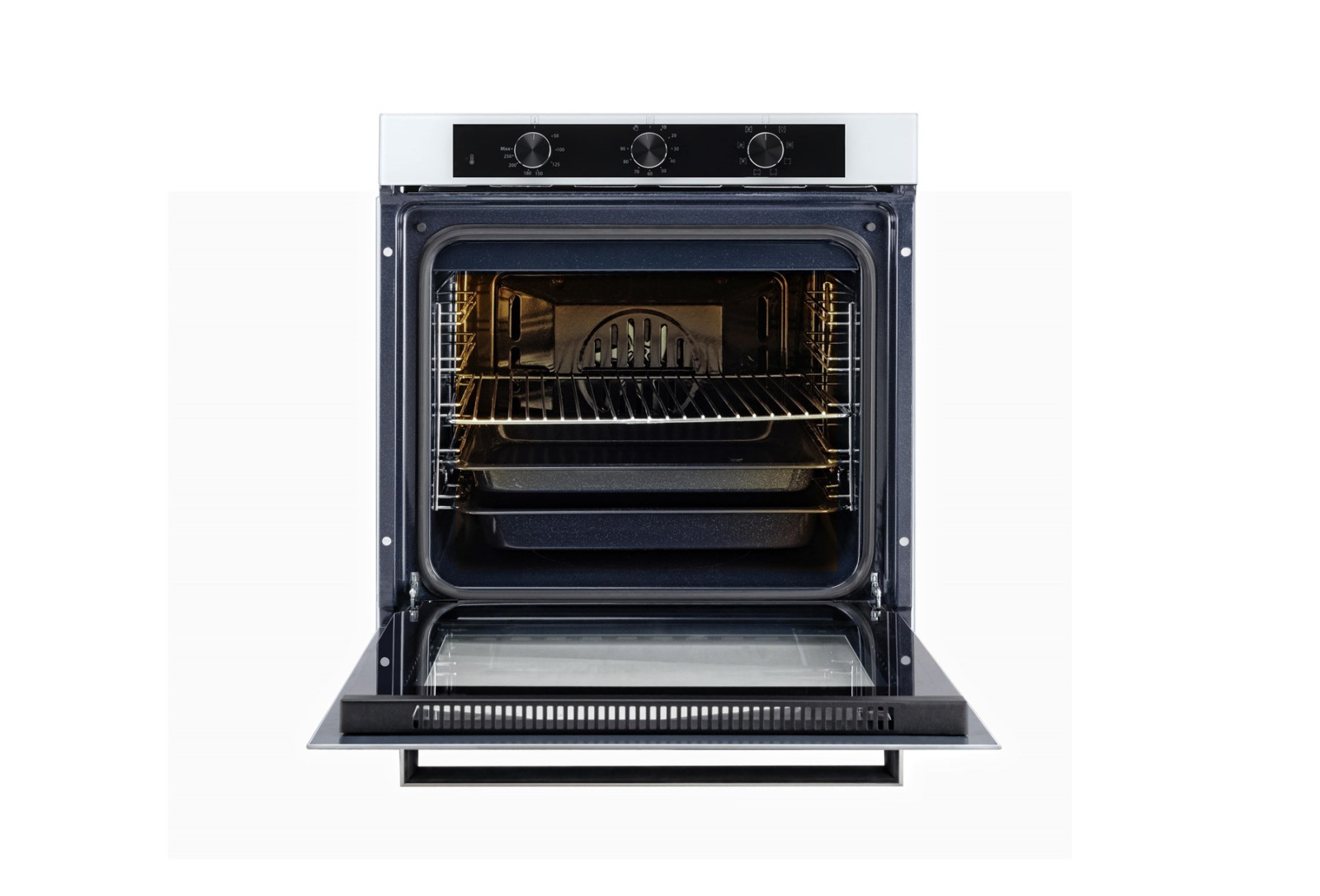 Luxell Ankastre Fırın Beyaz Cam 88 LT 8+1 Fonksiyon 3 Düğme – A68-SF3 görsel 6