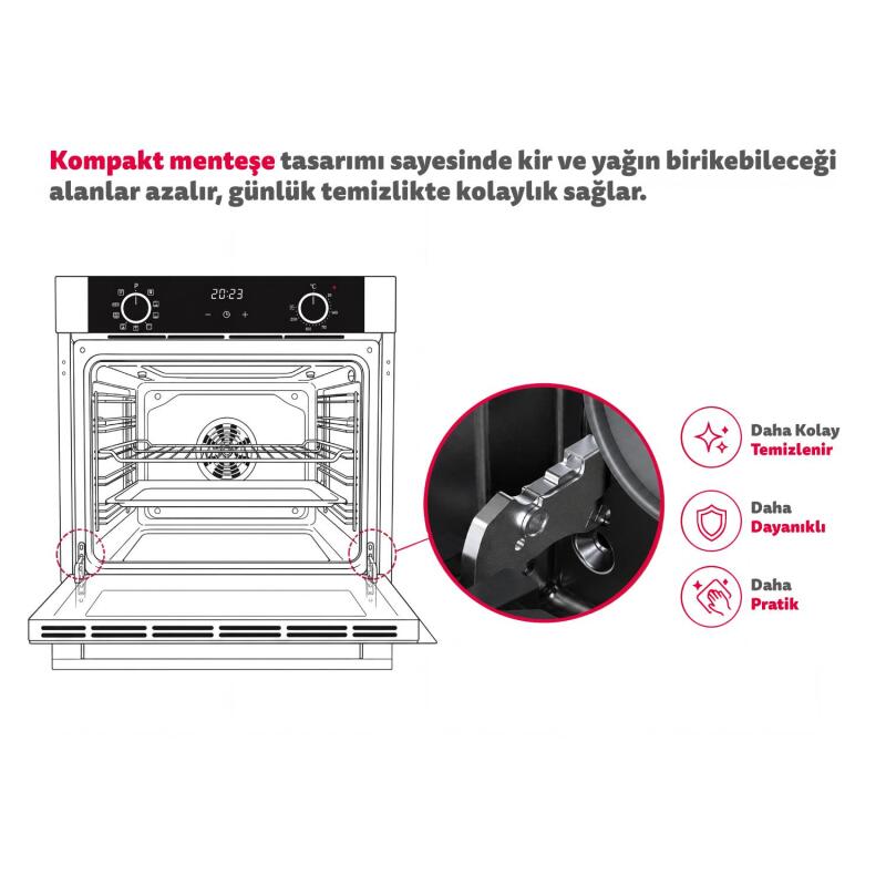Simfer Carino 8403 0+3 Fonksiyon Dijital Siyah Power Turbo Ankastre Fırın görsel 6