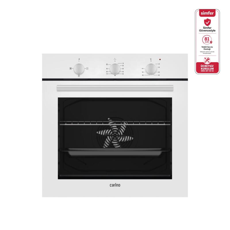 Simfer Carino 8404 0+3 Fonksiyon Mekanik Beyaz Power Turbo Ankastre Fırın