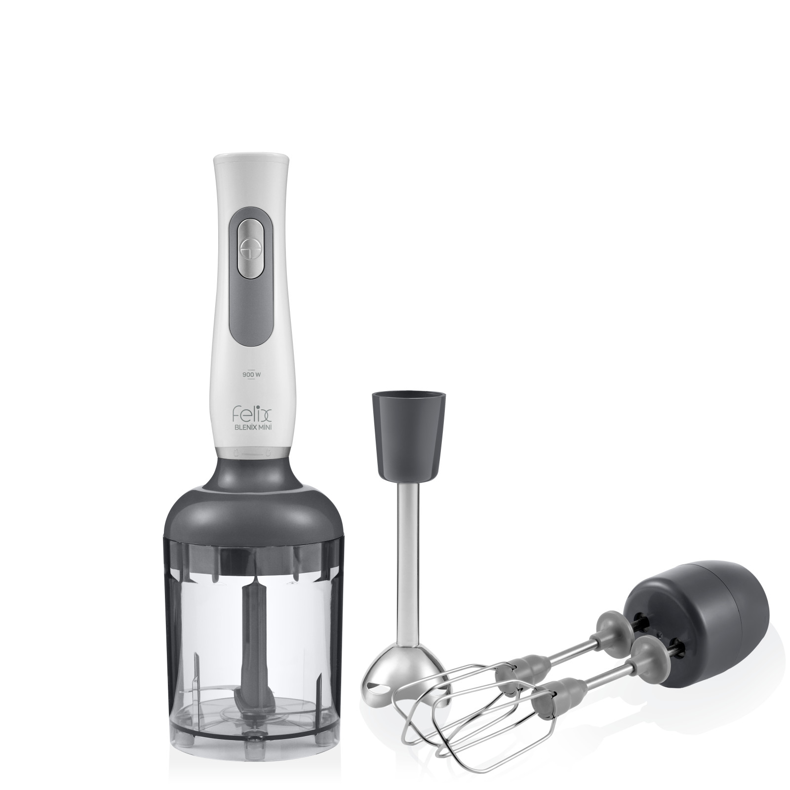 Arzum FL195 Blenix Mini El Blender Seti 900W, Çırpıcı ve Doğrayıcılı, Beyaz