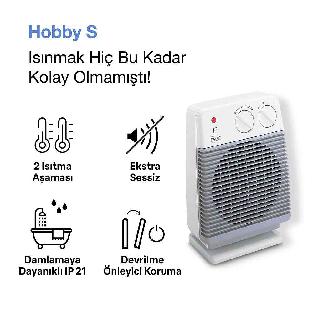 Fakir Hobby S Fanlı Isıtıcı Açık Gri görsel 2