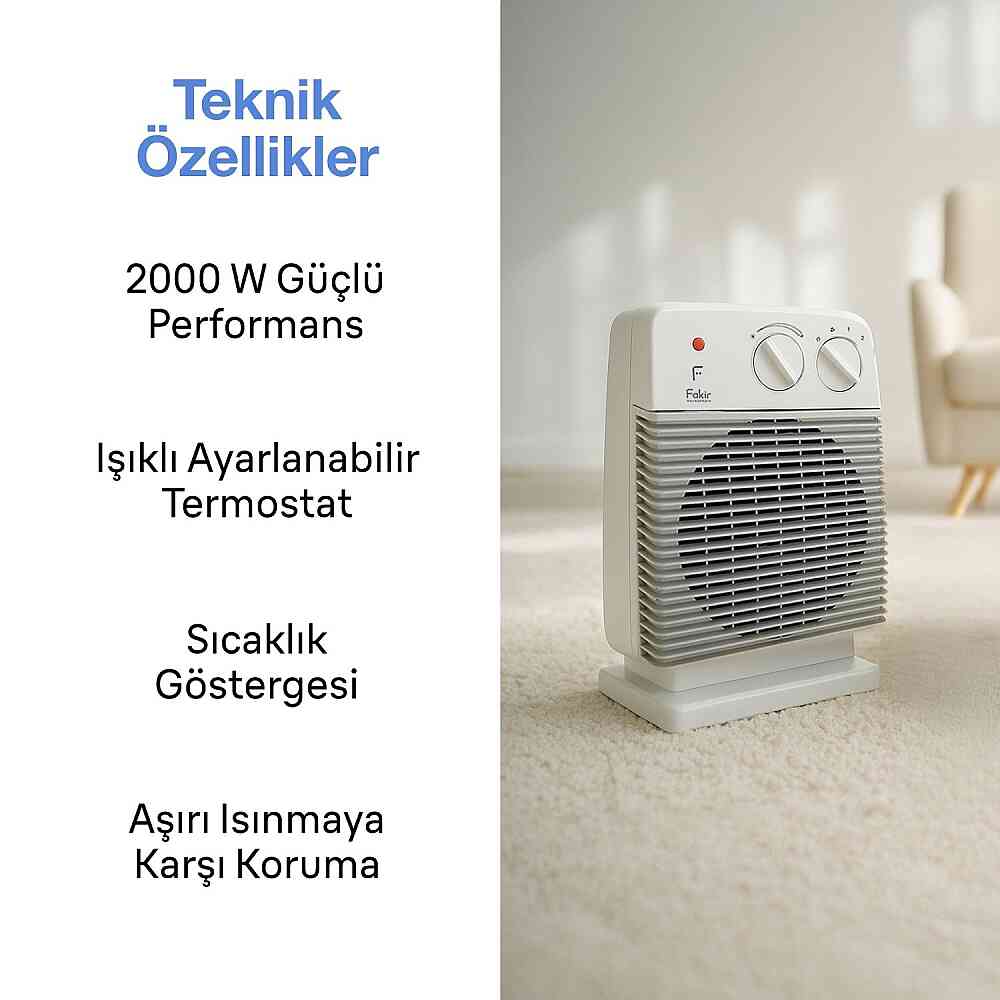 Fakir Hobby S Fanlı Isıtıcı Açık Gri görsel 3