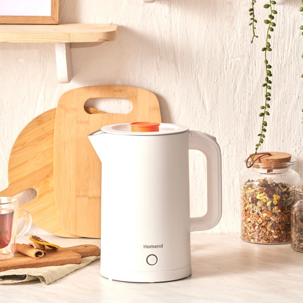 Homend Heatrow Cooltouch 1618H Paslanmaz Çelik El Yakmaz Gövdeli Su Isıtıcısı Beyaz