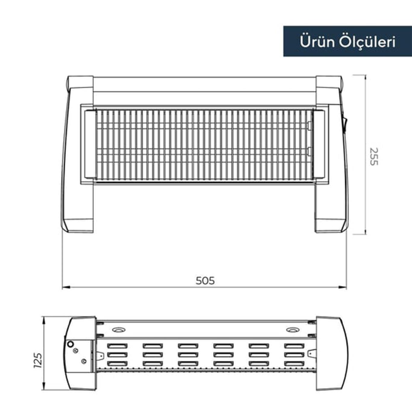 Kumtel Zenon Quartz Isıtıcı 1200 Watt LX-2819 (3100QF20STR11) görsel 3