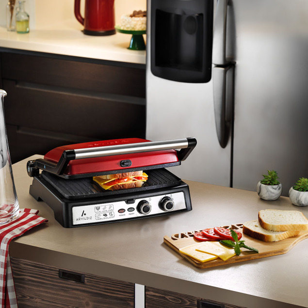 Aryıldız Multi Grill Tost Makinesi Kırmızı 153AR256688