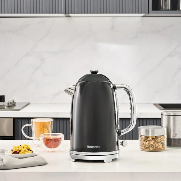 Homend Vintage Heatrow 1627H Kettle Su Isıtıcısı 2200W Siyah