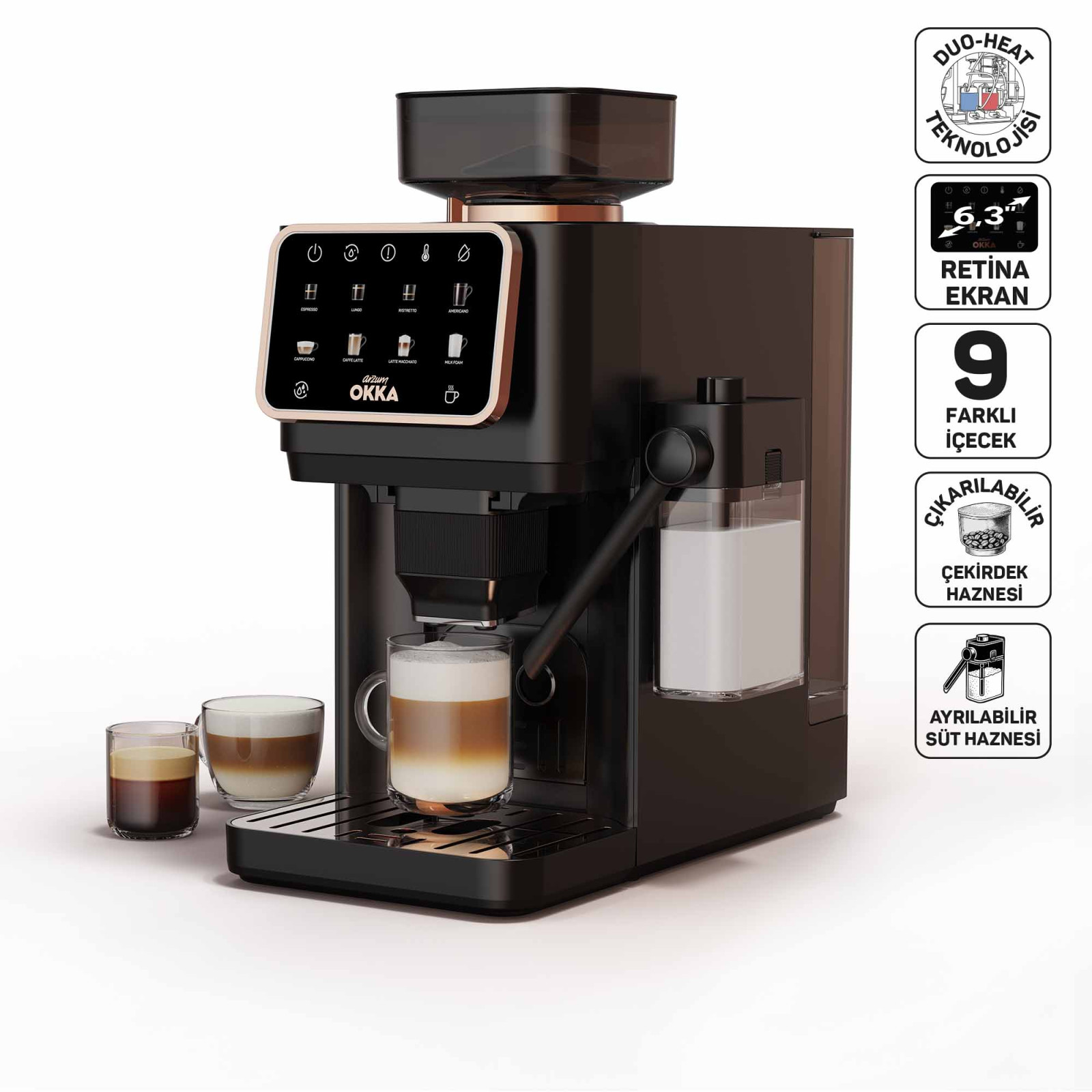 Arzum Barista Pro Otomatik Espresso Makinesi - Bakır - OK0042-0400