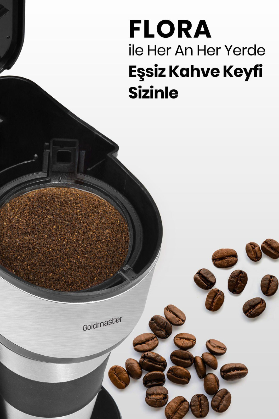 Goldmaster Flora Paslanmaz Termos Bardakli Kisisel Filtre Kahve Makinesi görsel 3