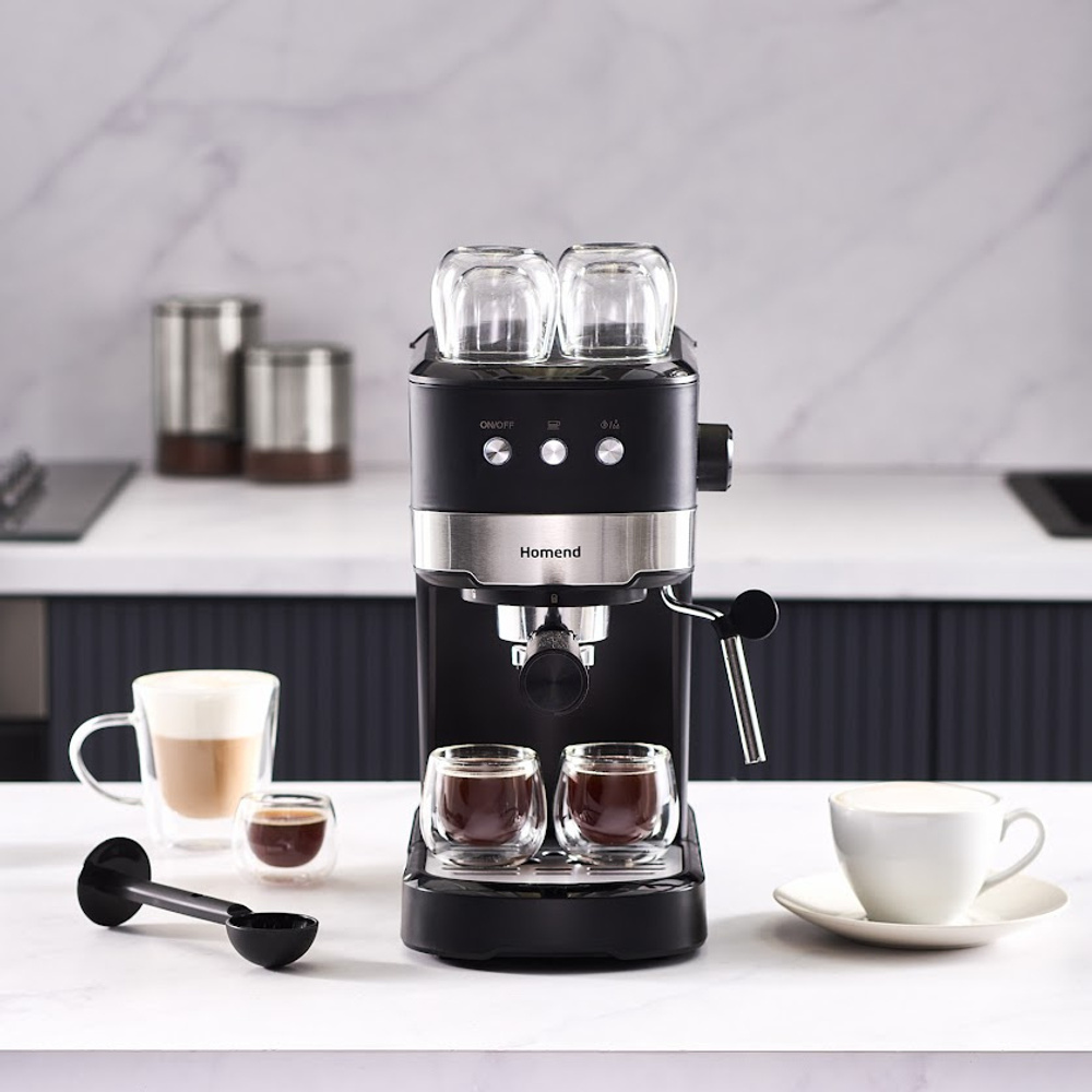 Homend Coffeebreak 5011H Süt Köpürtücülü, 15 Bar Basınçlı Espresso Makinesi 1100W 1,2L görsel 2