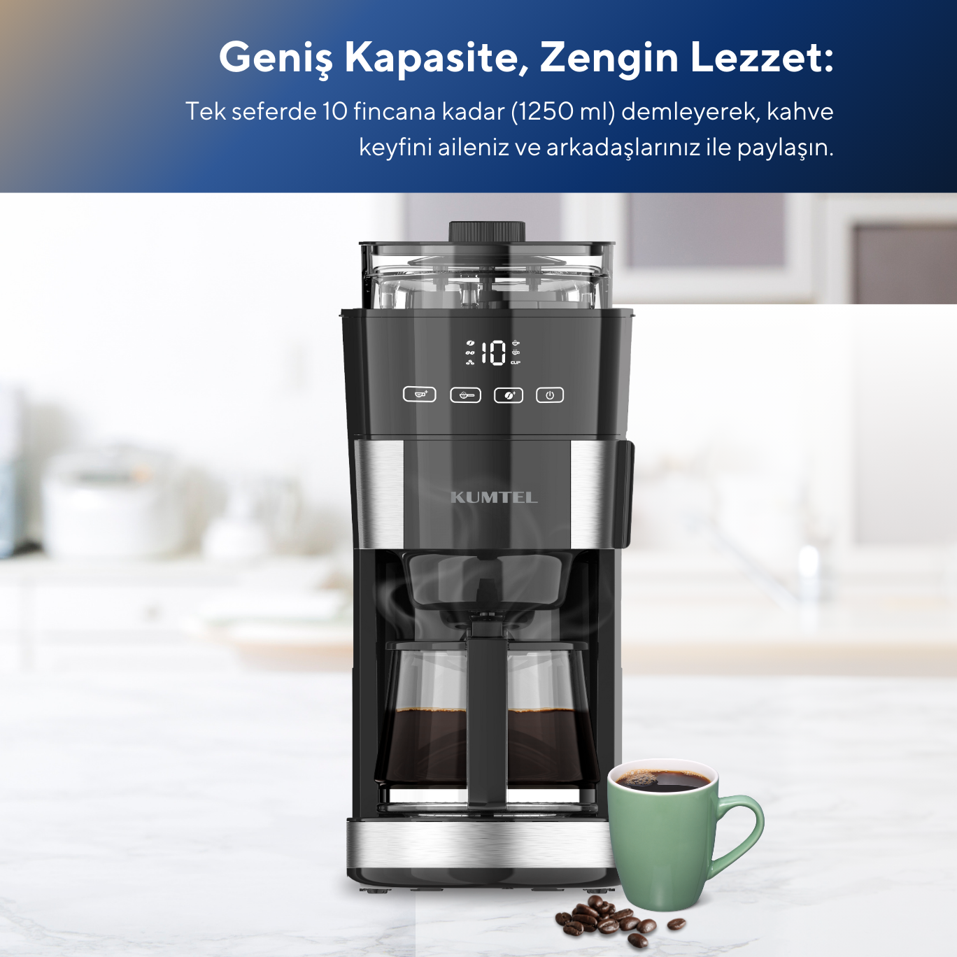 Kumtel Dijital Filtre Kahve Makinesi görsel 2