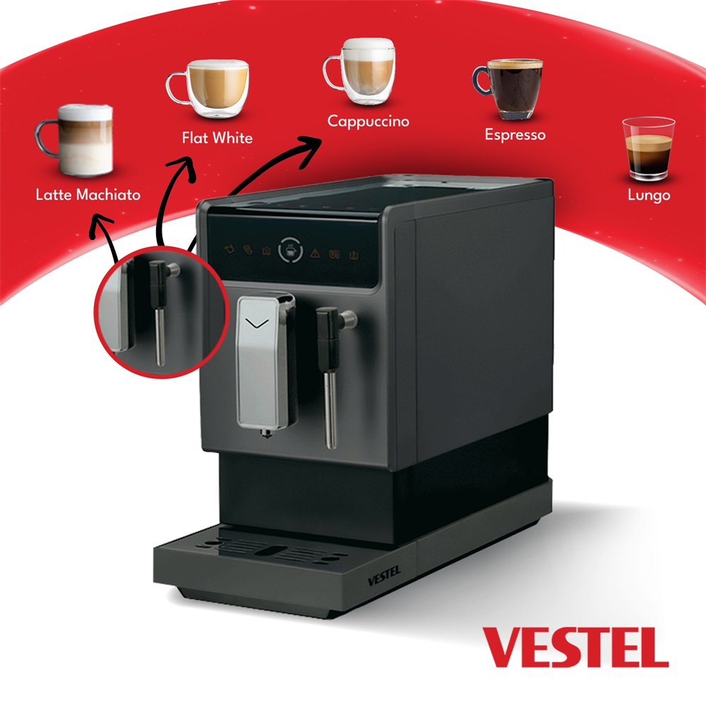 Vestel EM9114 Tam Otomatik Espresso Makinesi görsel 3