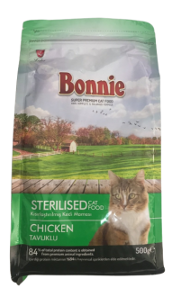 Bonnie Kısırlaştırılmış Tavuklu 500 gr