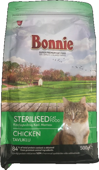 Bonnie Kısırlaştırılmış Tavuklu 500 gr