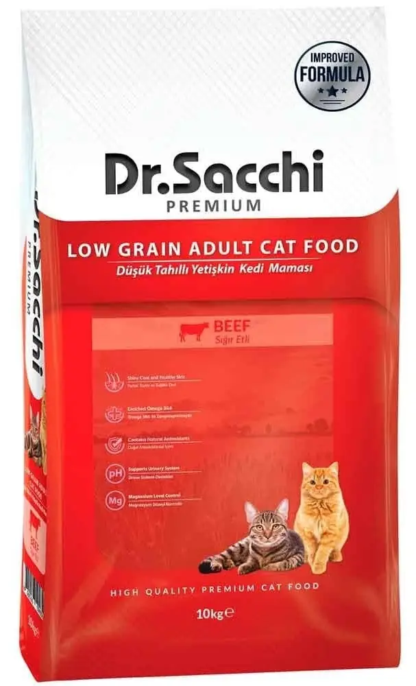 Dr.Sacchi Sığır Etli Yetişkin Kedi Maması 10 KG