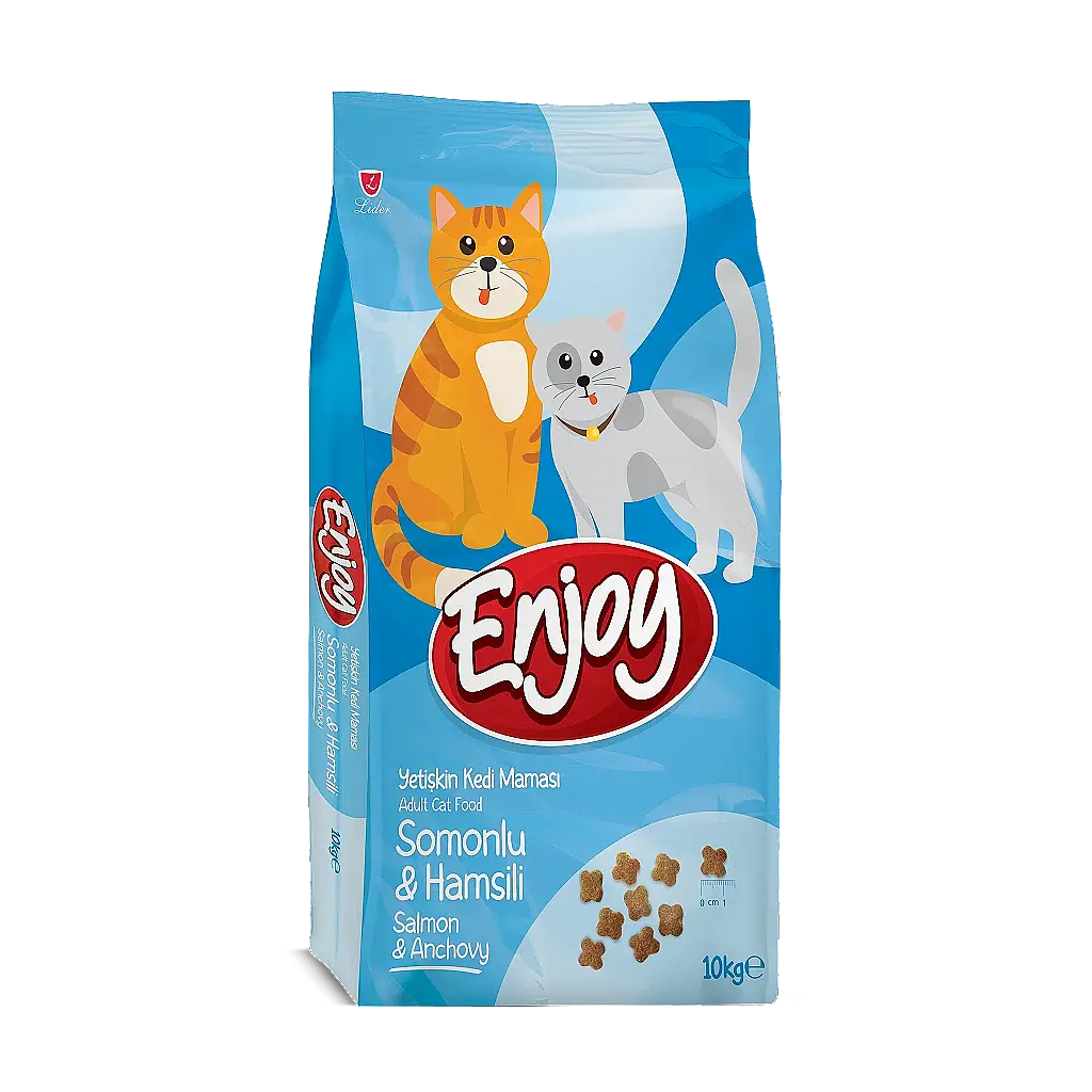 Enjoy Somonlu ve Hamsili Yetişkin Kedi Maması 10 kg
