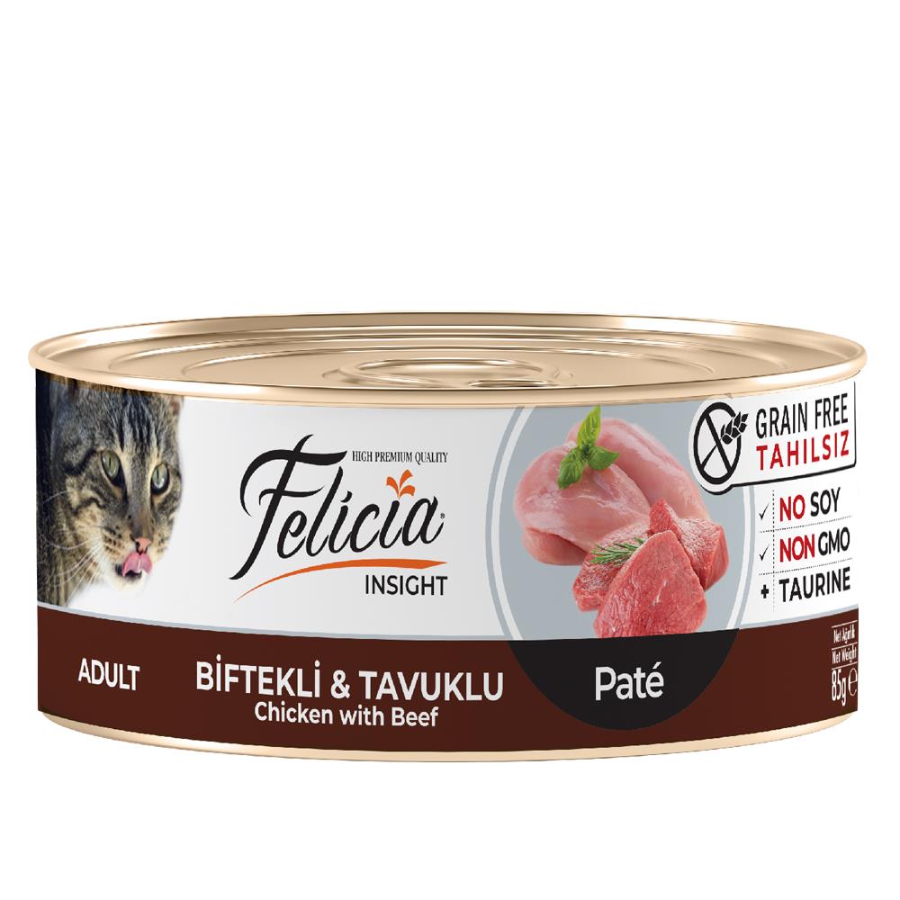 Felicia Tahılsız Biftekli Tavuklu Kıyılmış 85 gr