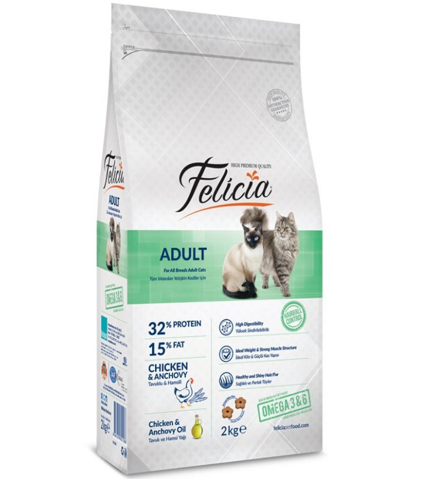Felicia Tavuklu Hamsili Adult 2 kg