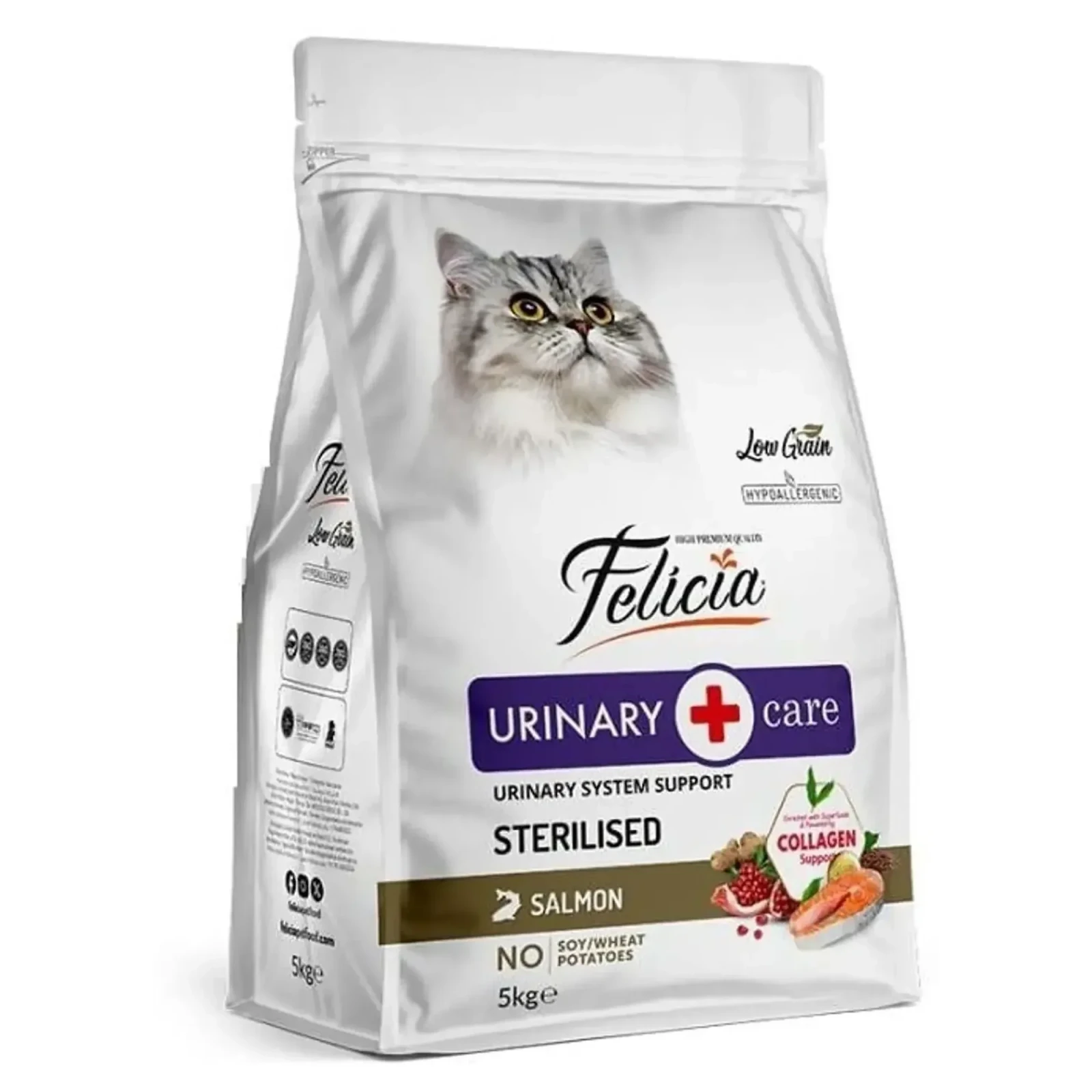 Felicia Urinary Care Kolajen Destekli Az Tahıllı Somonlu Kısırlaştırılmış Yetişkin Kedi Maması 5 KG