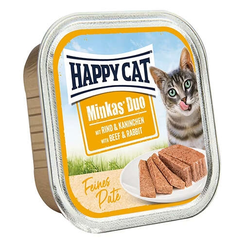 Happy Cat Minkas Duo Sığır Etli ve Tavşanlı 100 gr