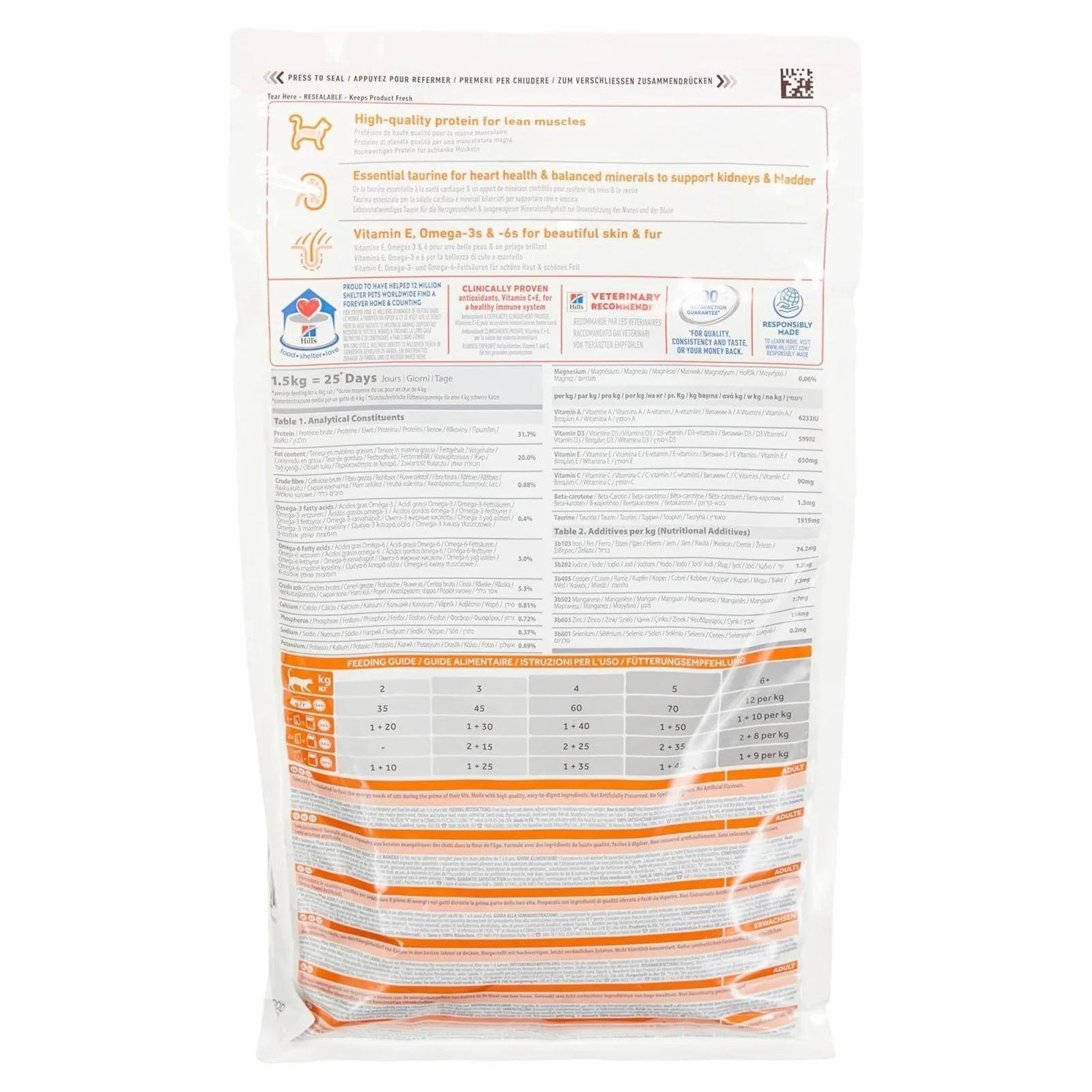 Hill's Adult 1-6 Yaş Kuzulu Yetişkin Kedi Maması 1.5 KG görsel 2