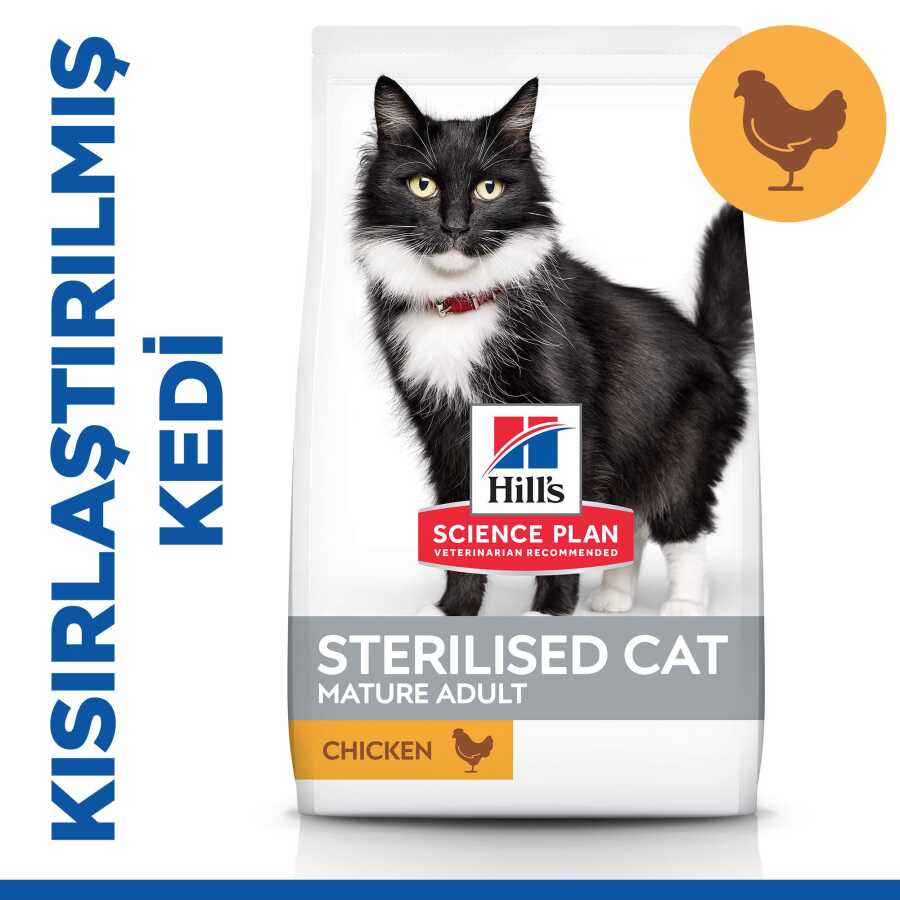 Hill's SCIENCE PLAN Kısırlaştırılmış +7 Yaşlı Tavuklu Kedi Maması 1,5 kg