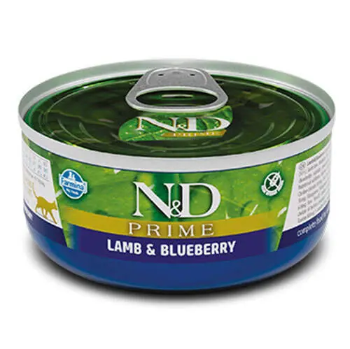 N&D Prime Kuzu Etli ve Yaban Mersinli 70 gr Yetişkin Yaş Kedi Maması
