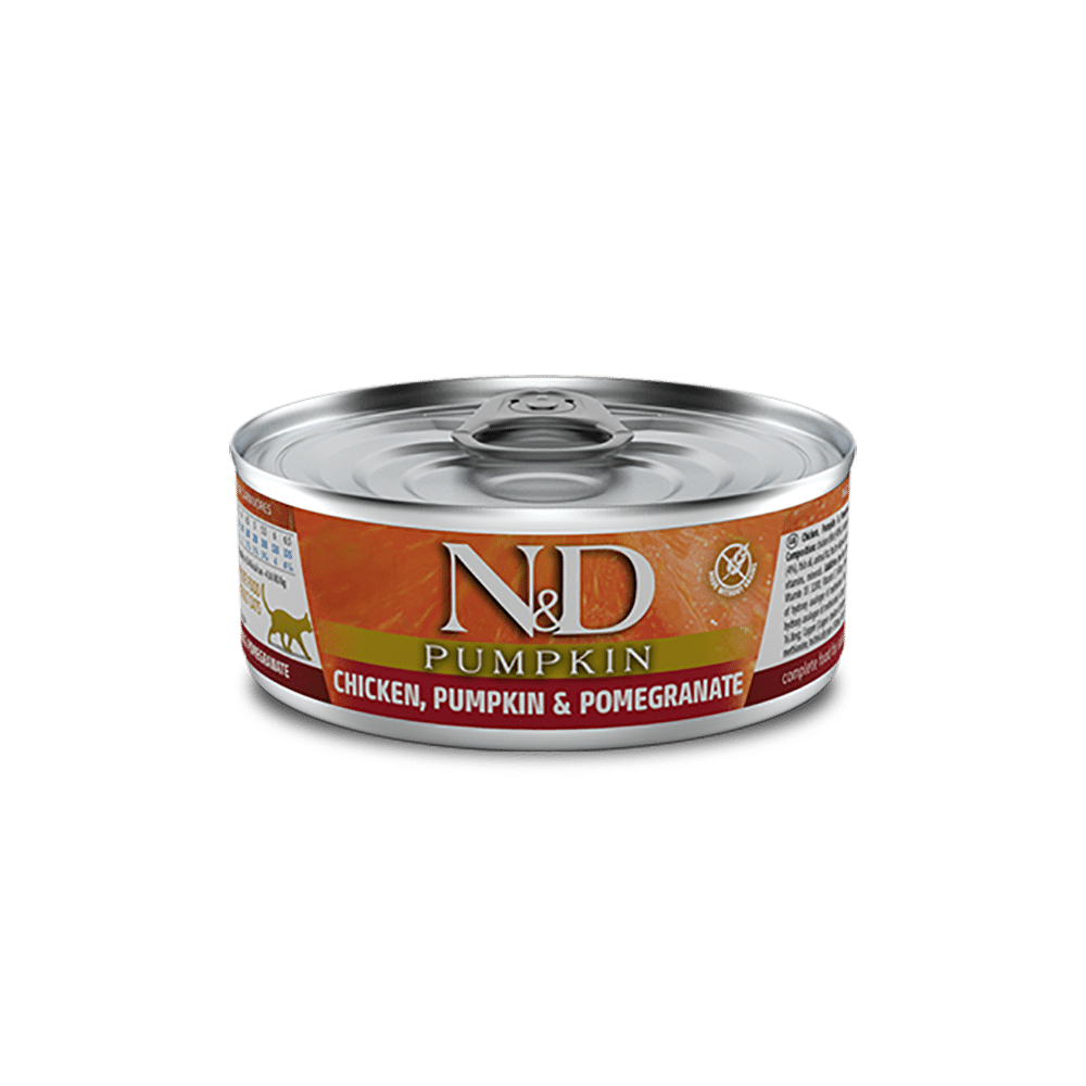 N&D Pumpkin Balkabaklı Tavuklu ve Narlı Tahılsız Yetişkin Kedi Konservesi 70 G