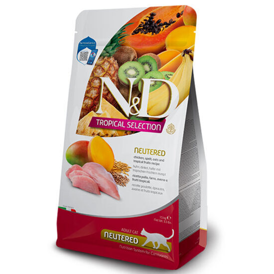 N&D Tropical Selection Tavuk ve Meyveli Kısırlaştırılmış Kedi Maması 10 KG