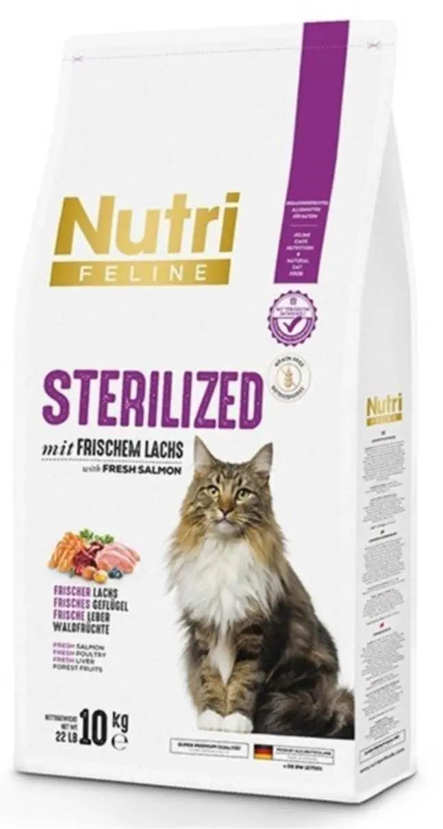 Nutri Feline Sterilised Somonlu Kısırlaştırılmış Kedi Maması 10 KG