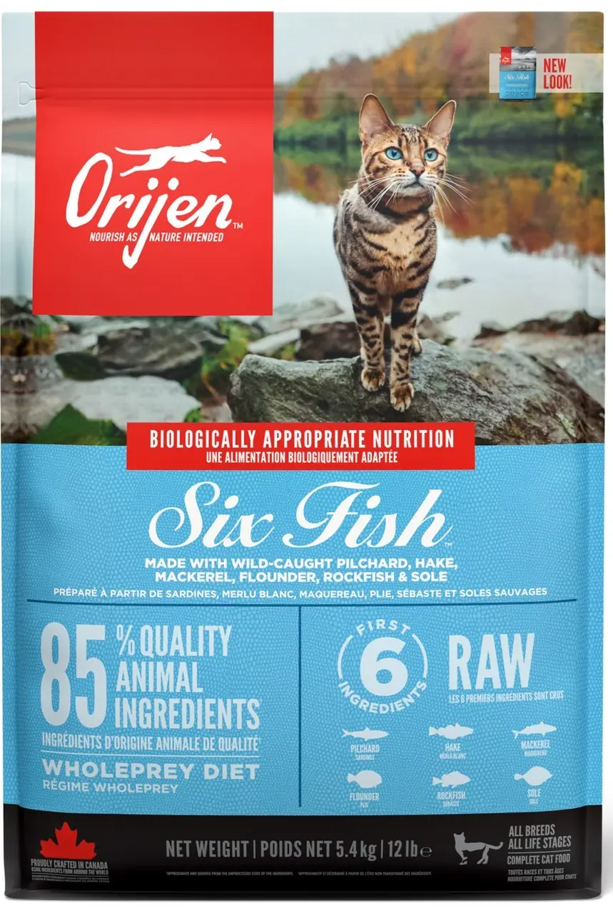 Orijen Six Fish Tahılsız Balıklı Yetişkin Kedi Maması 5.4 KG