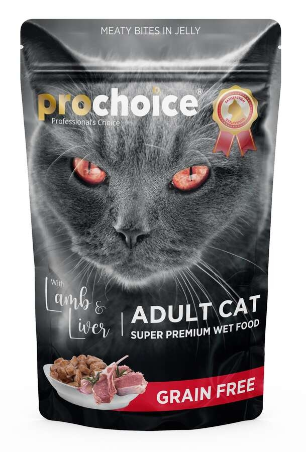 Pro Choice Pouch Kuzulu ve Ciğerli Tahılsız 85 gr