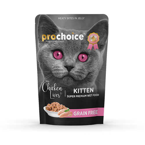 Pro Choice Pouch Tavuklu ve Ciğerli Tahılsız Yavru 85 gr