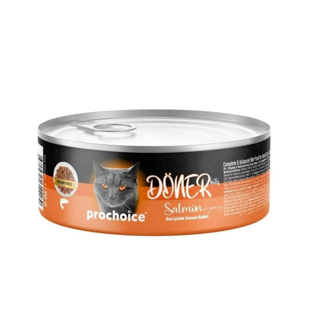 Pro Choice Döner Bites Sos İçinde Somonlu Yetişkin 70 gr