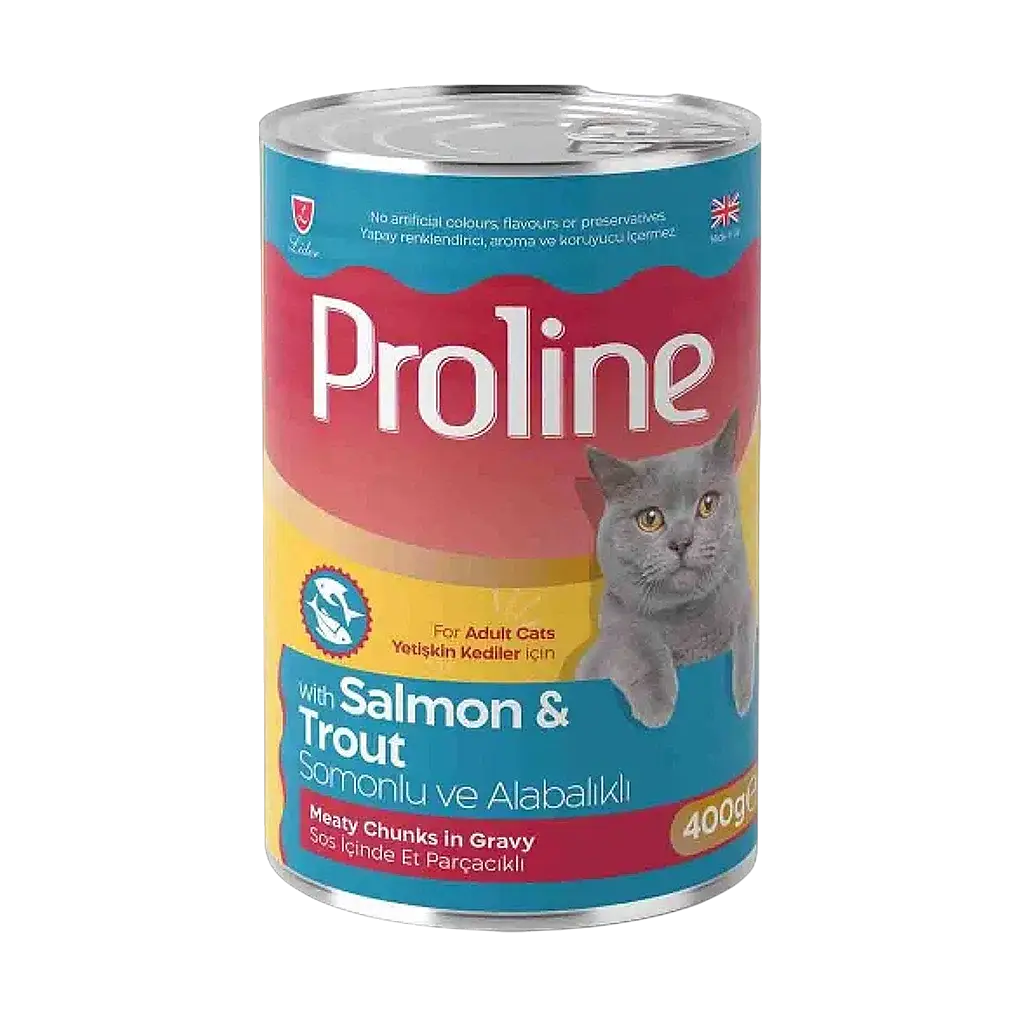 Proline Somonlu ve Alabalıklı Sos İçinde Gravy Yetişkin Kedi Konservesi 400 gr