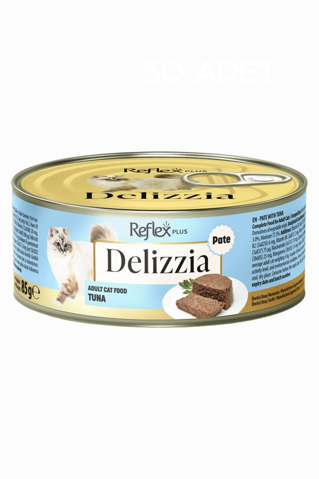 Reflex Plus Delizzia Kıyılmış Ton Balıklı Pate Yetişkin Kedi Konservesi 85gr