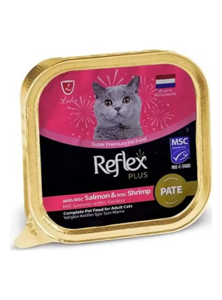 Reflex Plus Pate Msc Somonlu Ve Msc Karidesli Yetişkin Kedi Maması 85 G