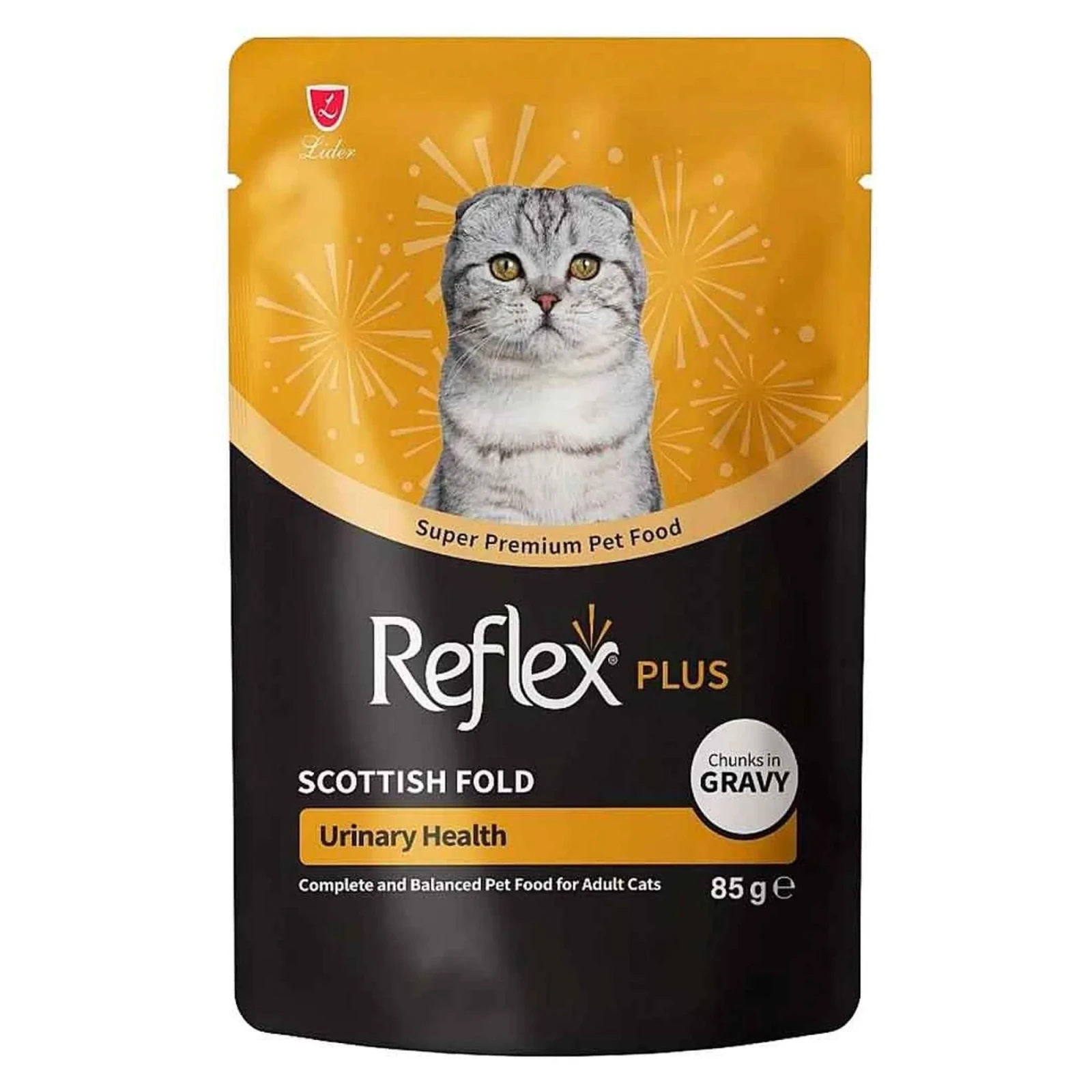 Reflex Plus Scottish Fold Sos İçinde Et Parçacıklı İdrar Yolu Sağlığı Destekleyici Yetişkin Kedi Yaş Mama 85 G