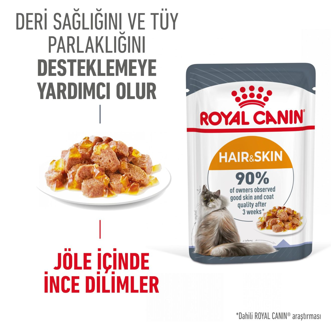Royal Canin Hair & Skin Jelly Yetişkin Kedi Yaş Maması