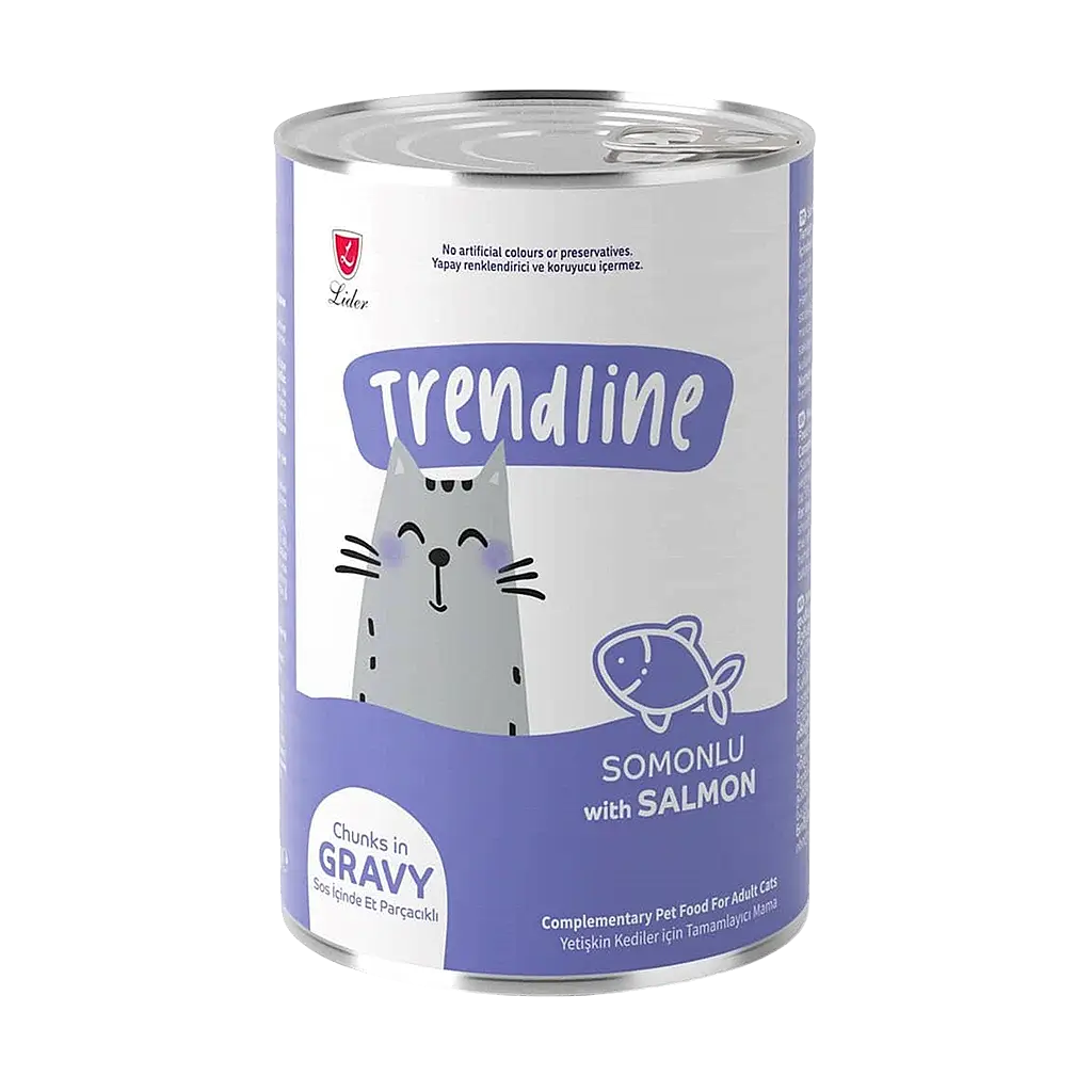 Trendline Sos İçerisinde Et Parçacıklı Somonlu Yetişkin Kedi Konservesi 400 gr