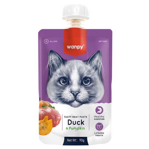 Wanpy Ördekli ve Balkabaklı Et Ezmesi Kedi Ödül Maması 90 g