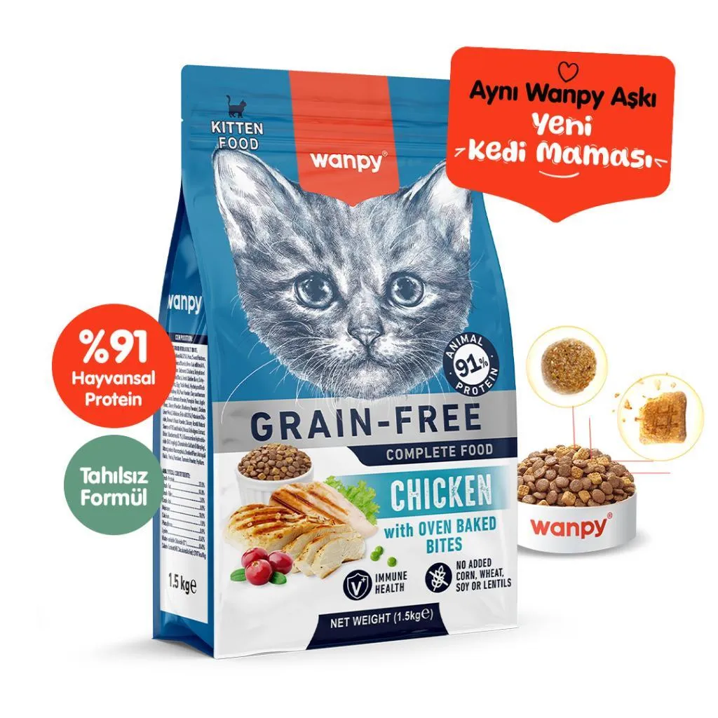 Wanpy Tahılsız Tavuklu Yavru 1.5 kg