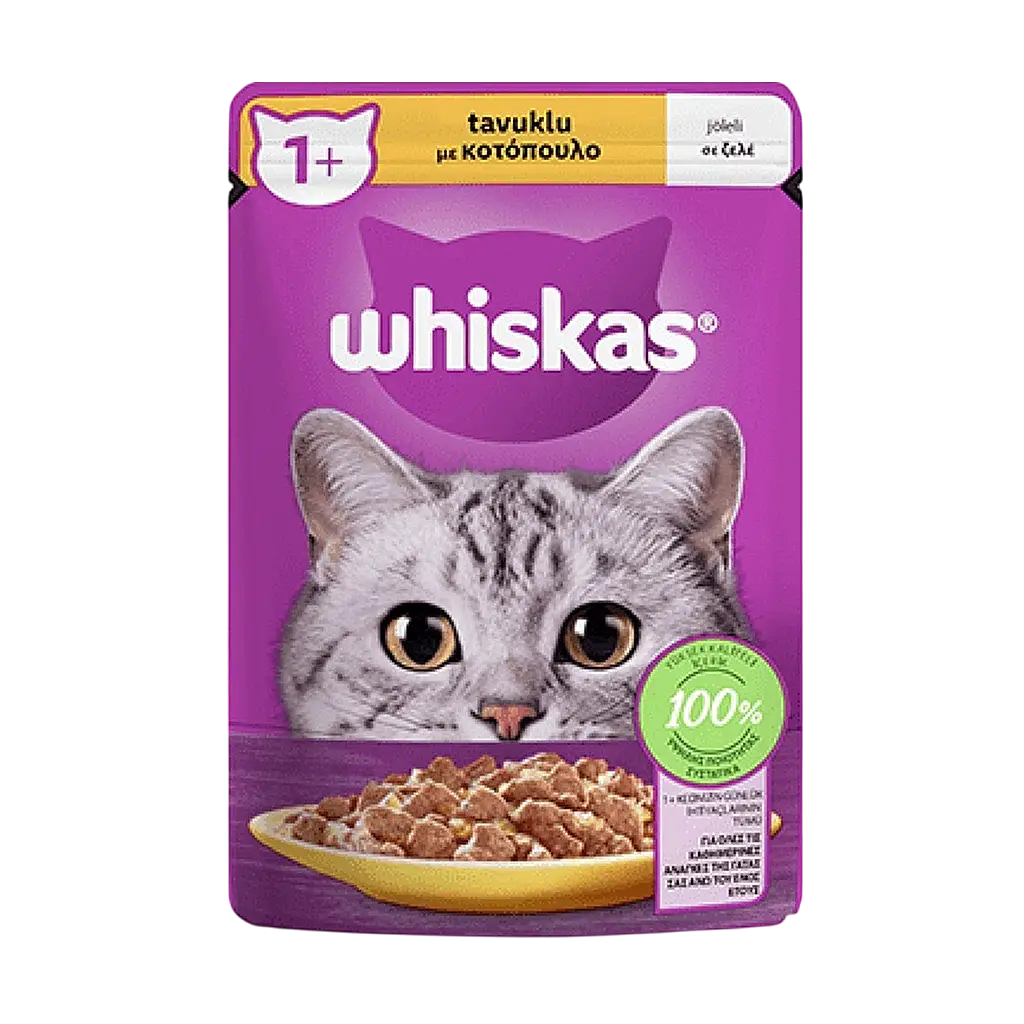Whiskas Pouch Jöle İçinde Tavuklu Yetişkin Kedi Konservesi 85 gr