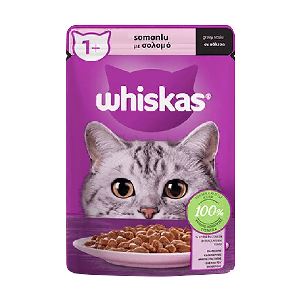 Whiskas Pouch Sos İçinde Somonlu Yetişkin Kedi Konservesi 85 gr