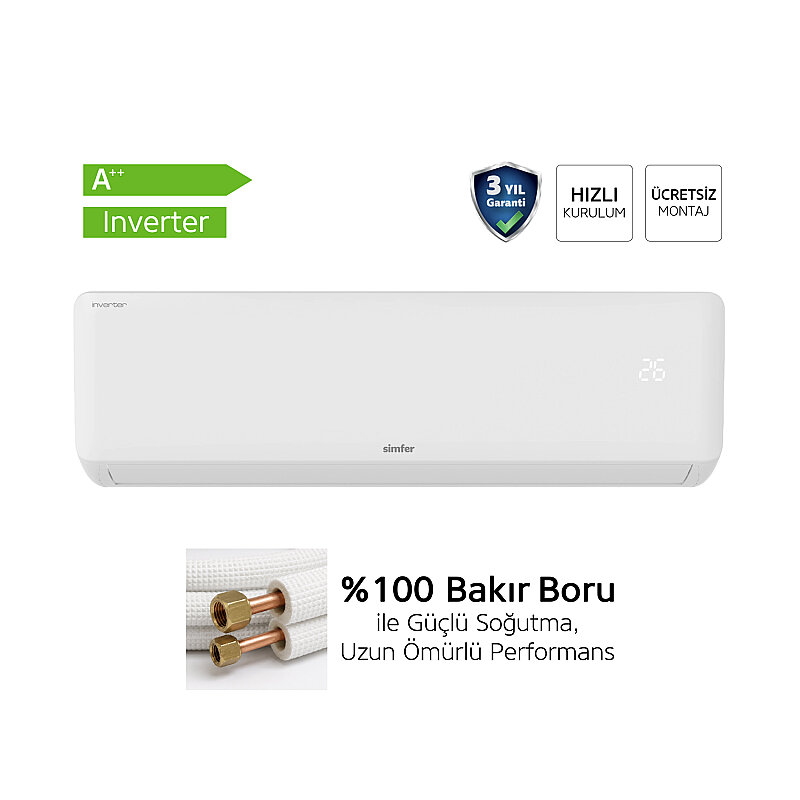 Simfer Split Klima A ++ Inverter 9.000 Btu R32