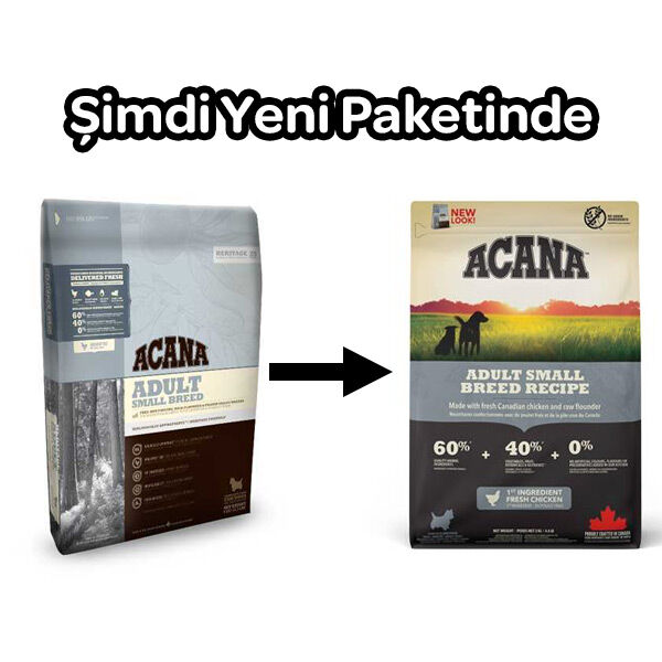 Acana Heritage Adult Small Breed Tavuklu ve Balıklı Tahılsız Küçük Irk Yetişkin Köpek Maması 2 kg görsel 2
