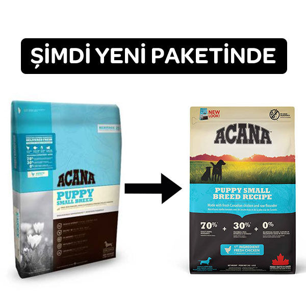 Acana Heritage Puppy Small Breed Tavuklu ve Balıklı Tahılsız Küçük Irk Yavru Köpek Maması 2 kg görsel 2