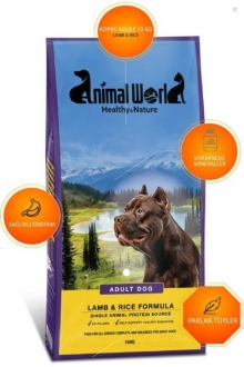 Animal World Adult Kuzu Etli ve Pirinçli Yetişkin 15 kg